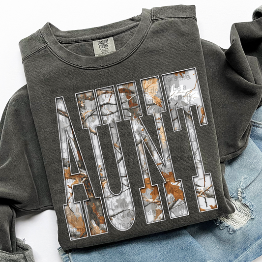 Aunt Gray Camo DTF Transfer