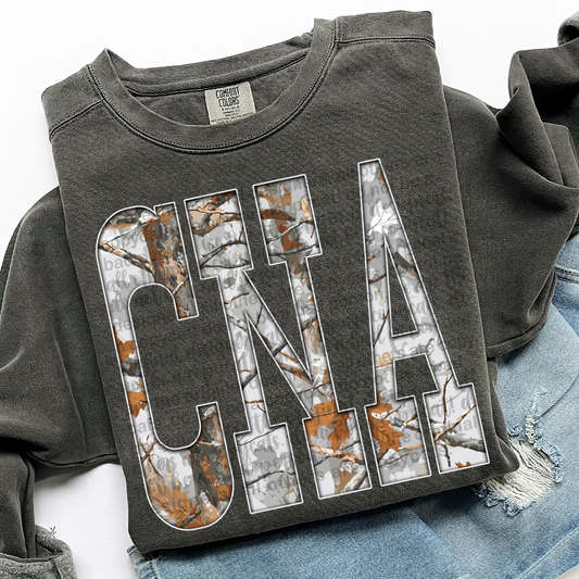 CNA Gray Camo DTF Transfer