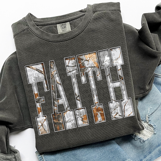 Faith Gray Camo DTF Transfer
