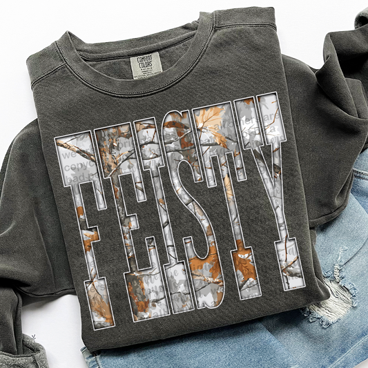 Feisty Gray Camo DTF Transfer