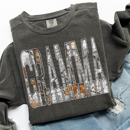 Gramma Gray Camo DTF Transfer