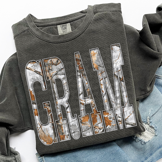 Gram Gray Camo DTF Transfer