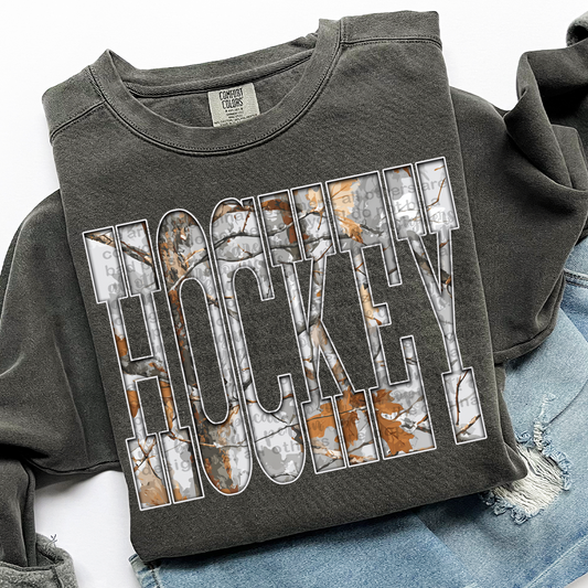 Hockey Gray Camo DTF Transfer