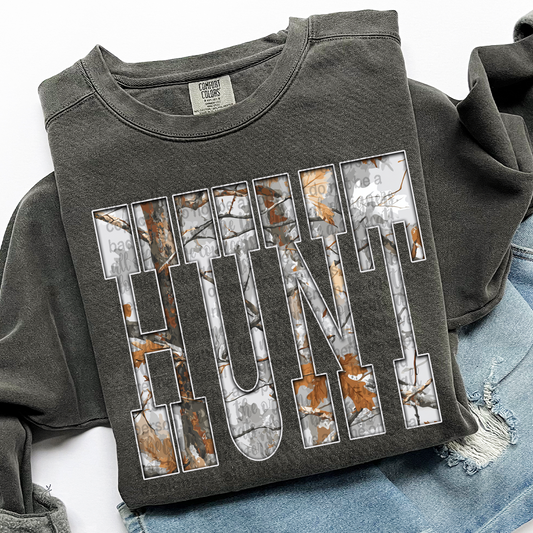 Hunt Gray Camo DTF Transfer