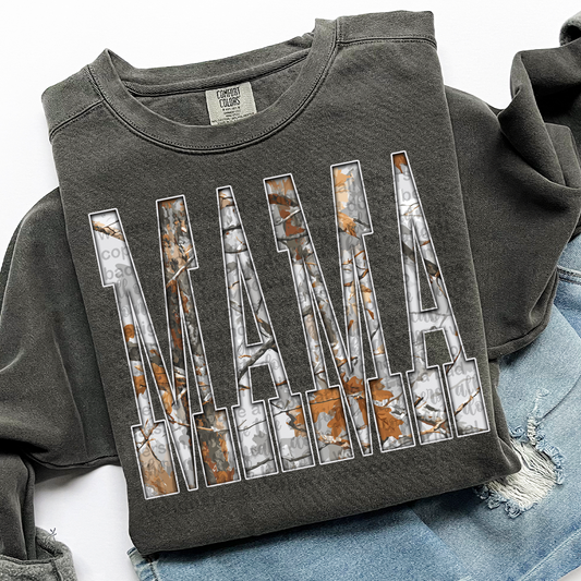 Mama Gray Camo DTF Transfer
