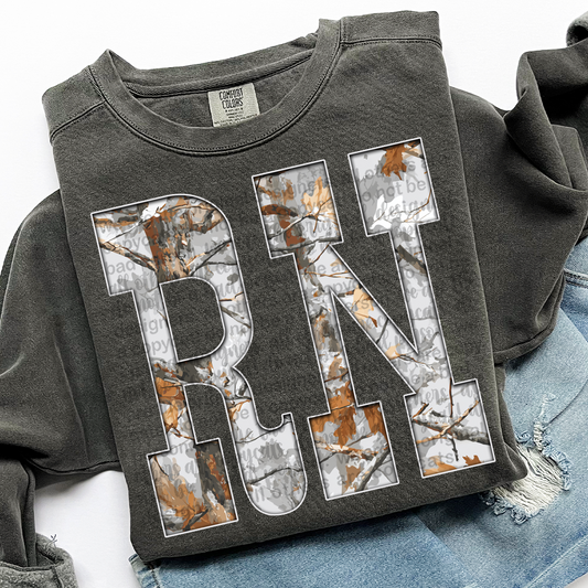 RN Gray Camo DTF Transfer