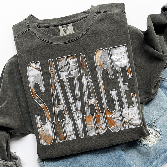 Savage Gray Camo DTF Transfer