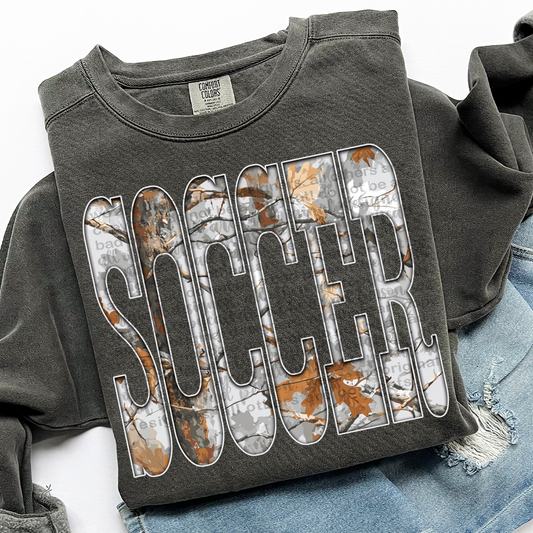 Soccer Gray Camo DTF Transfer