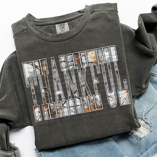 Thankful Gray Camo DTF Transfer