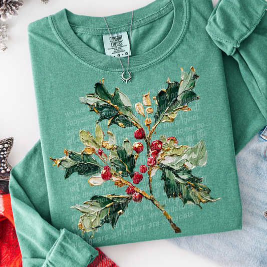 Mistletoe Hand Painted DTF Transfer