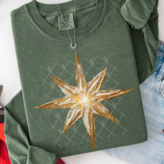 Star of Bethlehem Hand Painted DTF Transfer