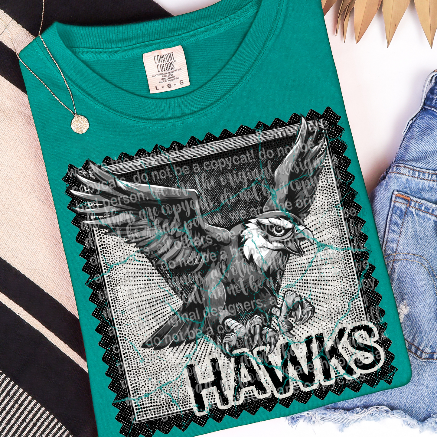 Hawks Mascot Stamp DTF