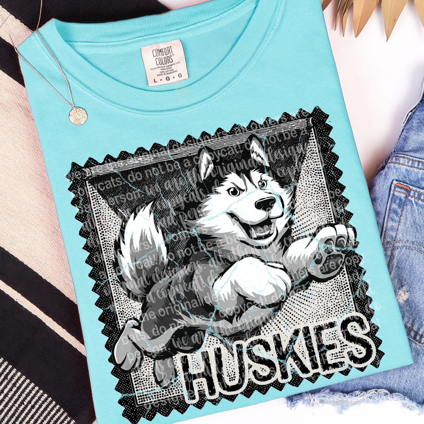 Huskies Mascot Stamp DTF
