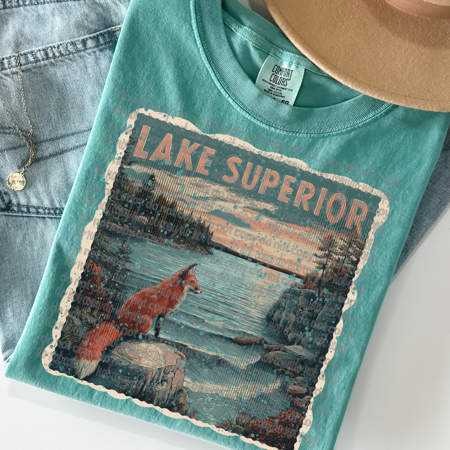 Vintage Lake Superior Stamp DTF Transfer