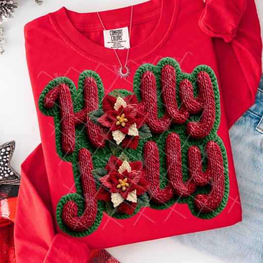 Holly Jolly Latch Hook Yarn DTF Transfer