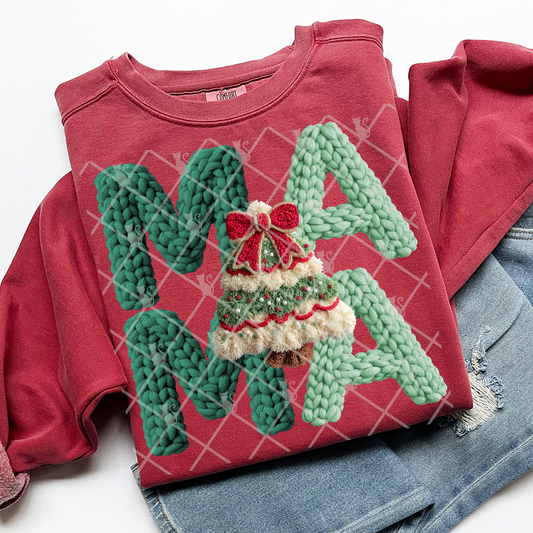 Mama Tree Latch Hook Knit DTF Transfer