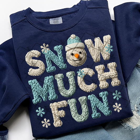 Snow Much Fun Latch Hook Yarn DTF Transfer