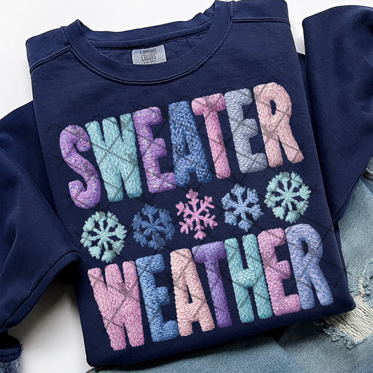 Sweater Weather Latch Hook Yarn DTF Transfer