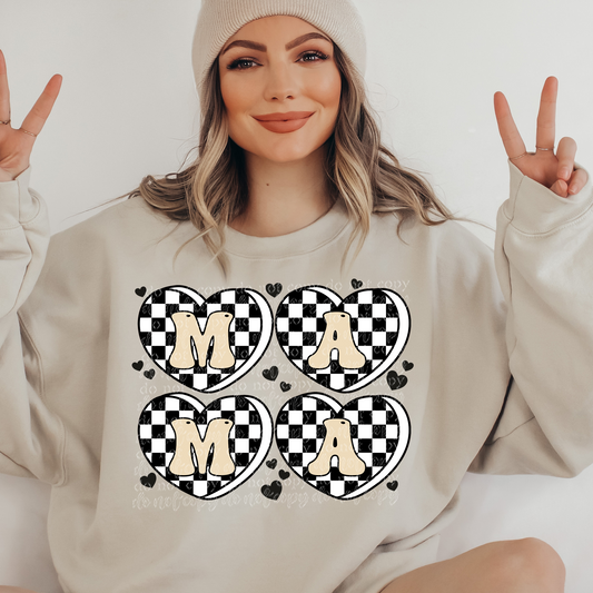 Mama Heart Checker DTF Transfer