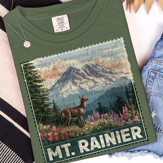 Vintage Mt. Rainier Stamp DTF Transfer