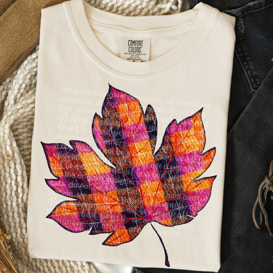 Plaid Leaf DTF Transfer