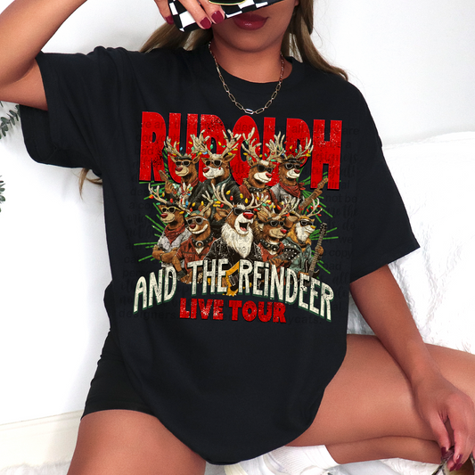 Reindeer Live Tour Front DTF Transfer
