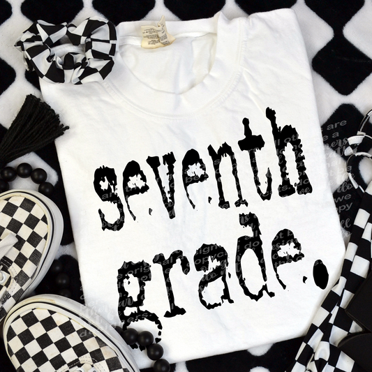 Seventh Grade Typography DTF Transfer
