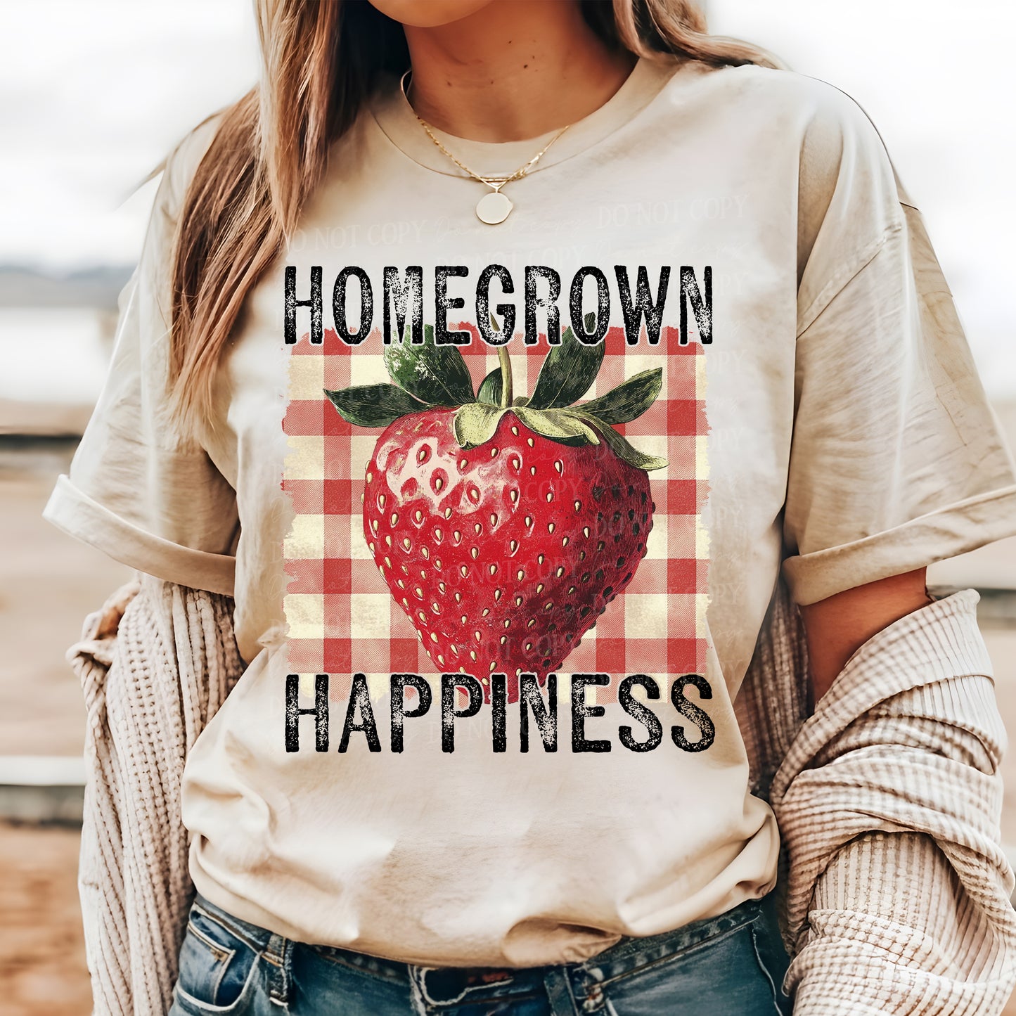 Homegrown Happiness Strawberry Vintage DTF Transfer