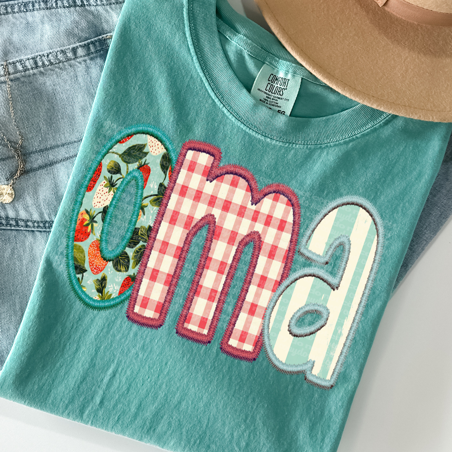 Strawberry Oma DTF Transfer