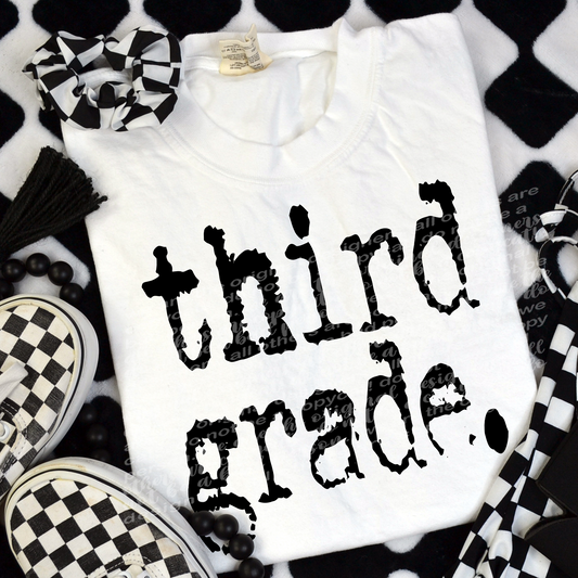 Third Grade Typography DTF Transfer