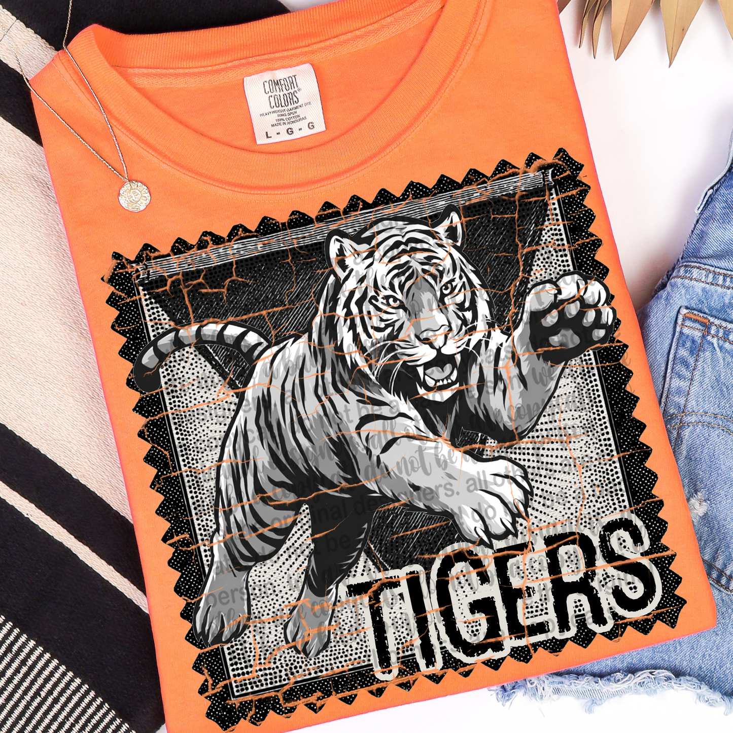 Tigers Mascot Stamp DTF