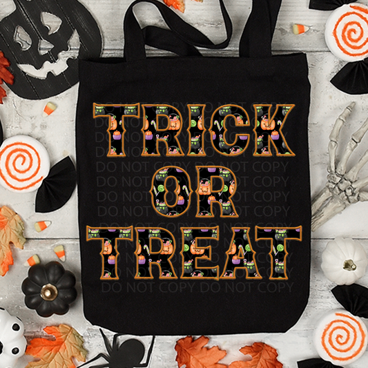 Trick or Treat Faux Embroidery DTF Transfer