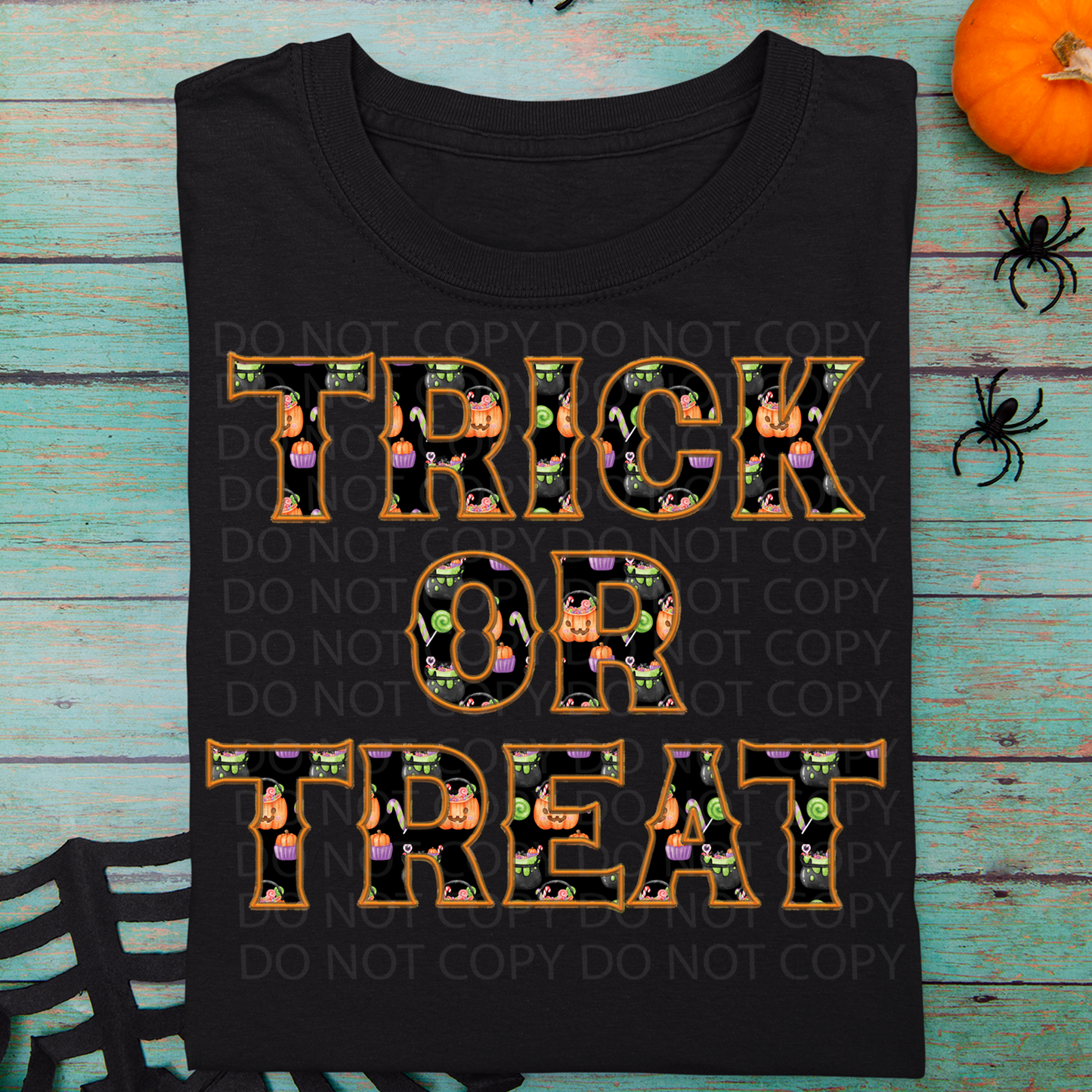 Trick or Treat Faux Embroidery DTF Transfer