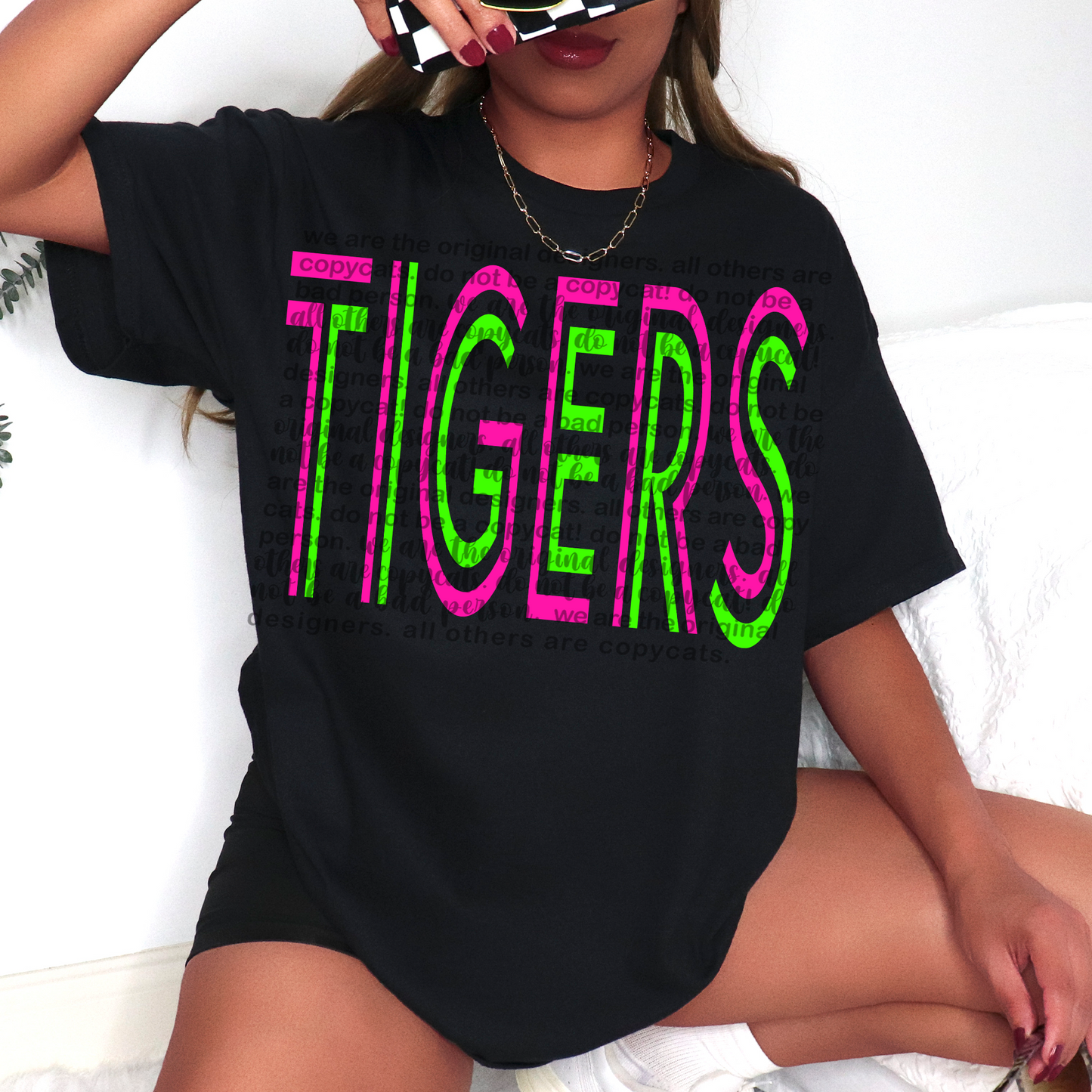 Vibrant Tigers Mascot Typography DTF Transfer