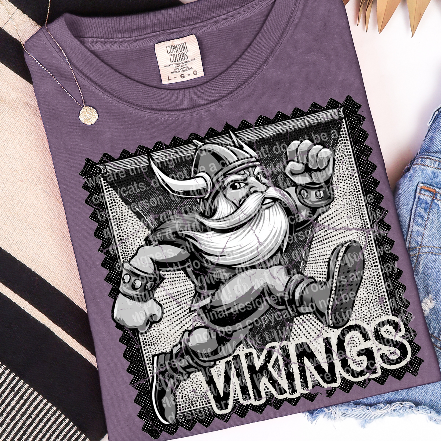 Vikings Mascot Stamp DTF