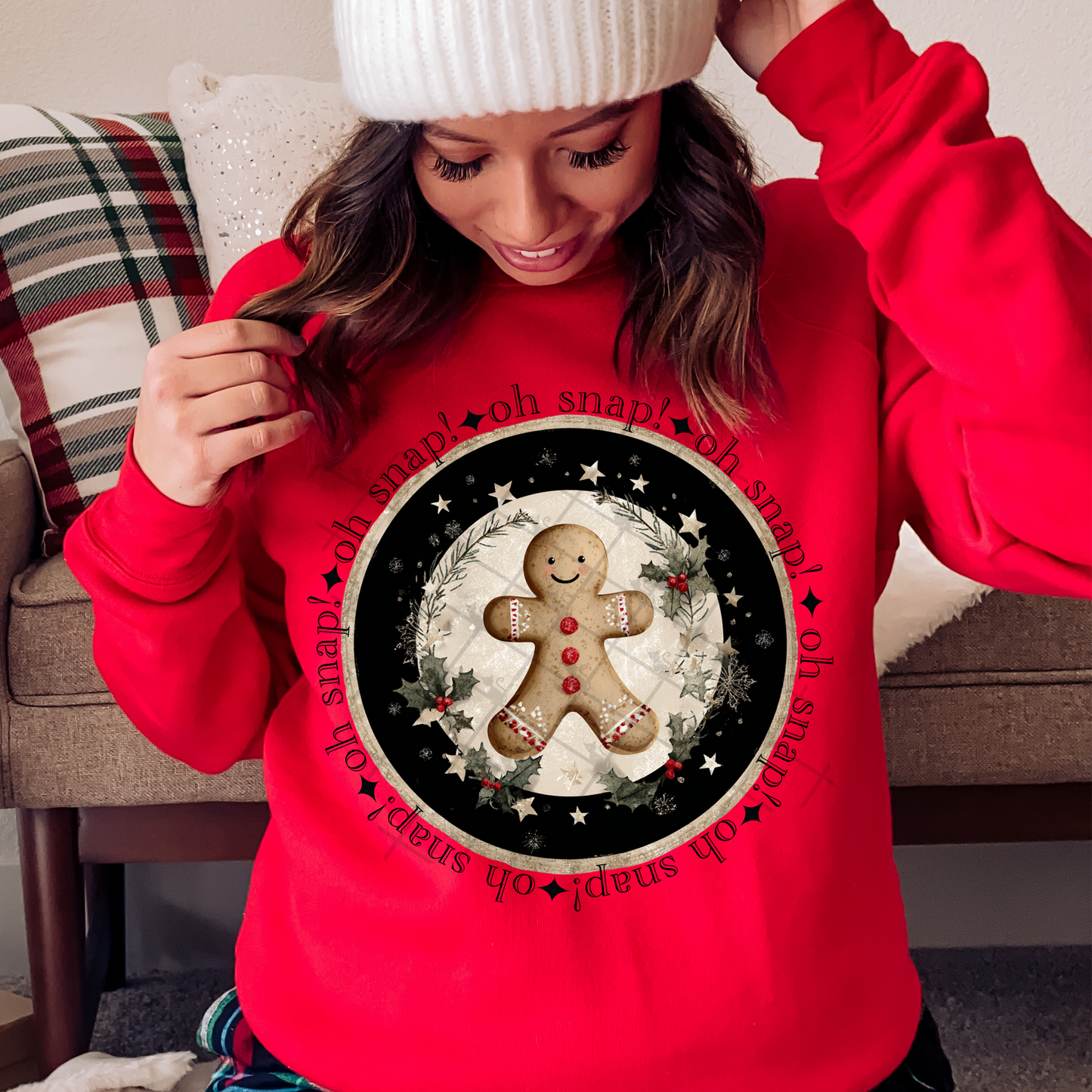 Vintage Farmhouse Oh Snap Gingerbread DTF Transfer