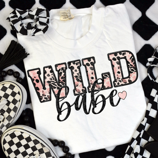 Wild Babe Faux Embroidery DTF Transfer