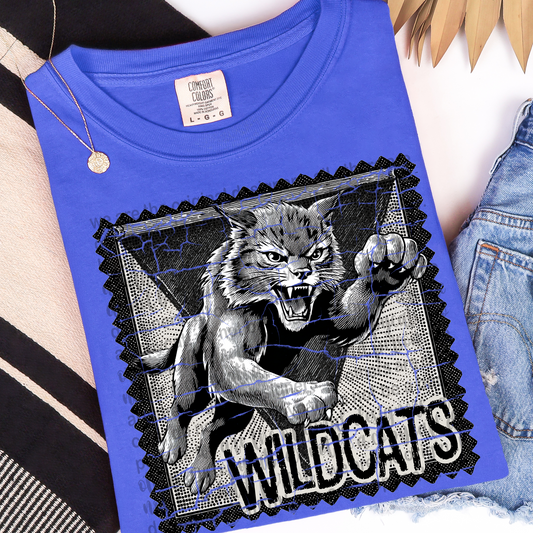 Wildcats Mascot Stamp DTF