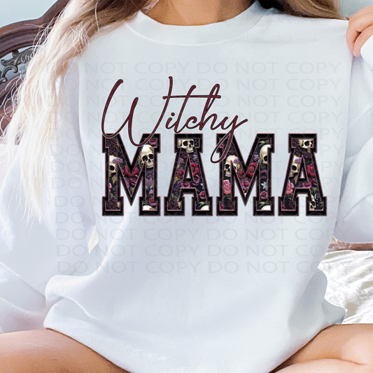 Witchy Mama Faux Embroidery DTF Transfer