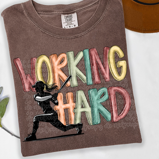 Working Hard Softball DTF Transfer